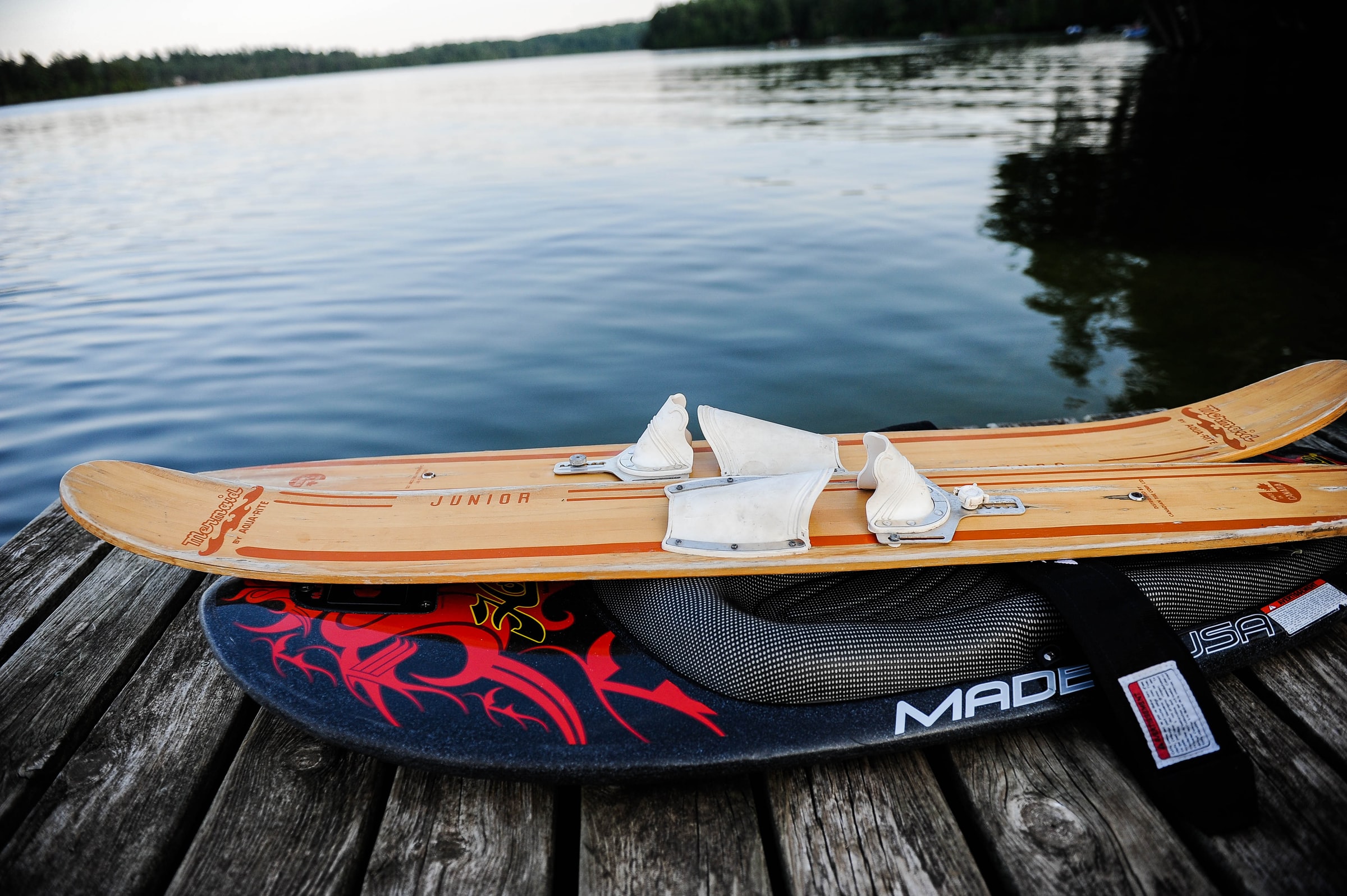 Camp de sports nautiques à Lac St-Joseph, Qué. Image